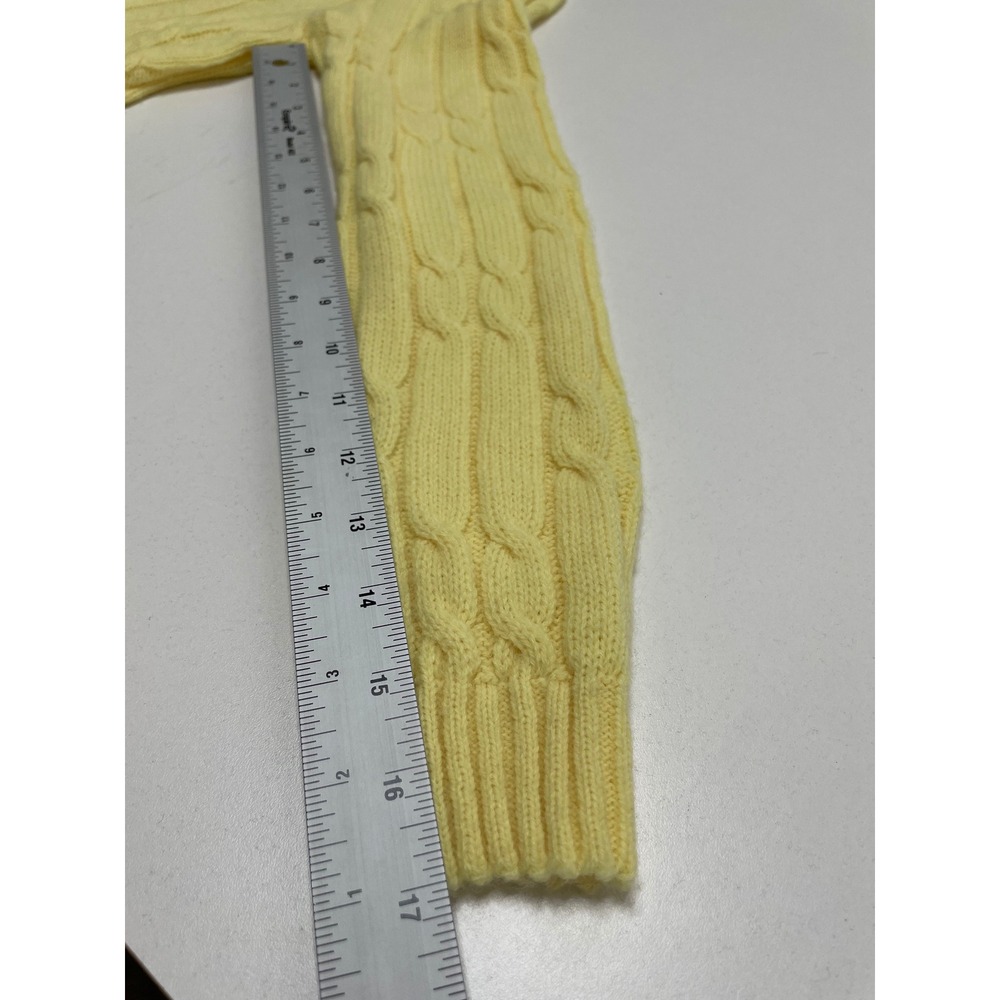 Pandora Lemon Yellow Fisherman Cable Knit Vintage‎ Sweater Chunky Preppy Cozy M - Picture 8 of 10